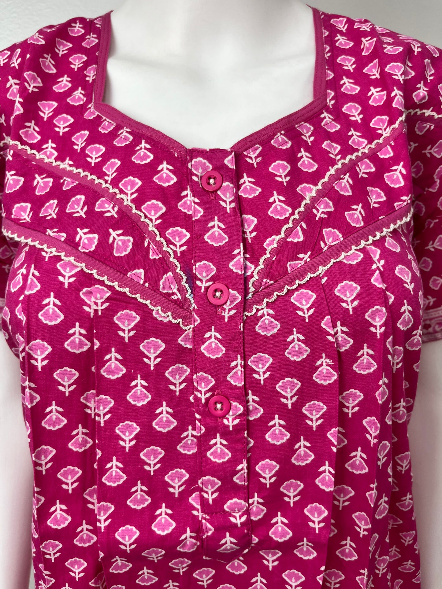 Pink 100% Cotton Women's Nightgown