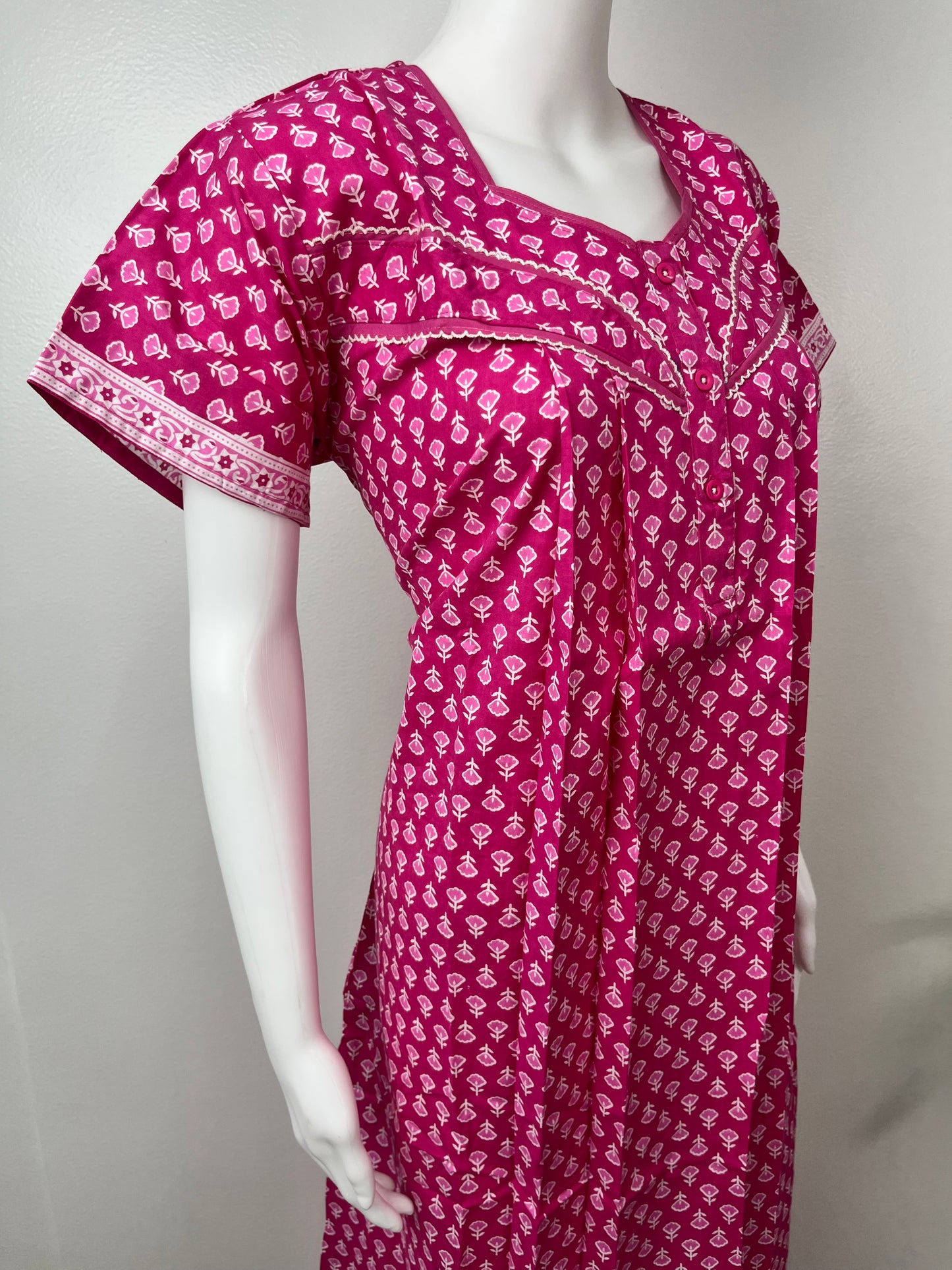 Pink 100% Cotton Women's Nightgown