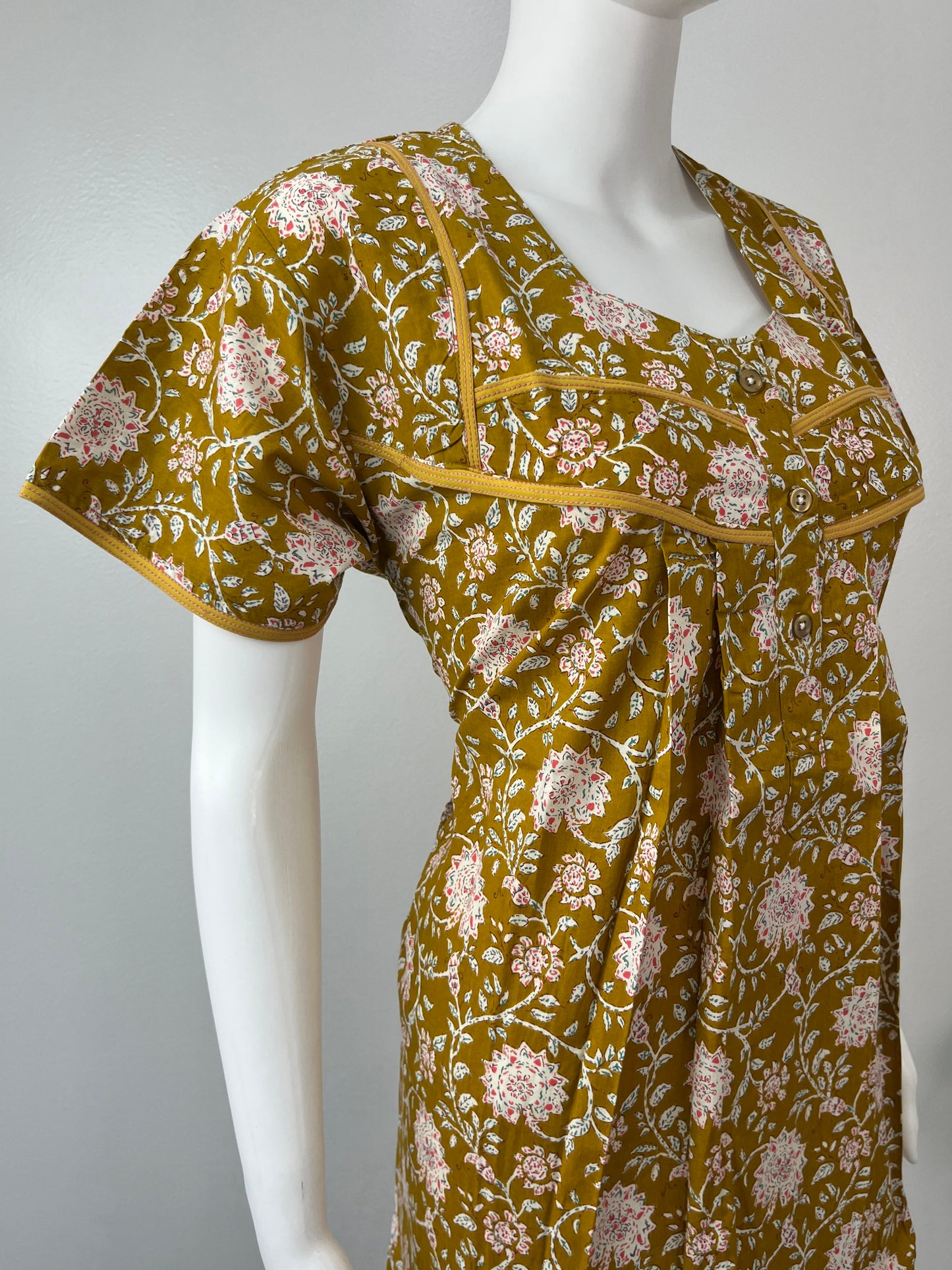 Mustard 100% Cotton Nighty for Women