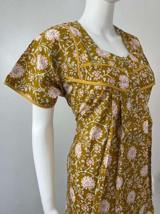 Mustard 100% Cotton Nighty for Women