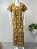 Mustard 100% Cotton Nighty for Women