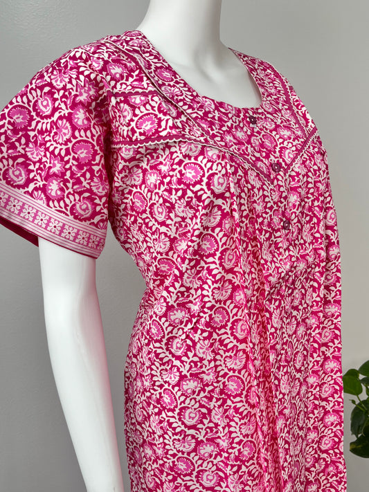 Pink Printed Women's Nighty Soft & Elegant