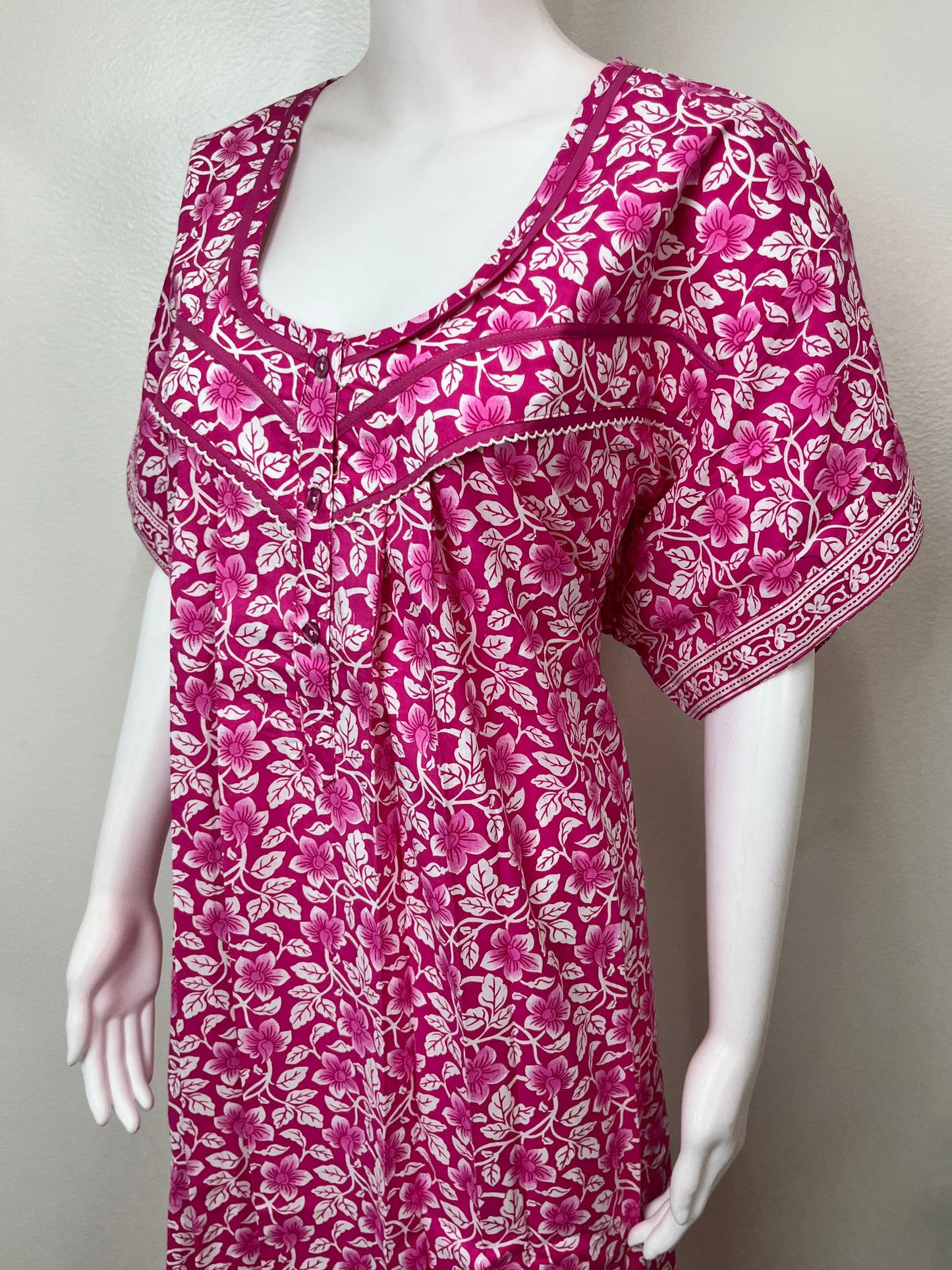 Pink Pure Cotton Nighty Soft & Comfortable
