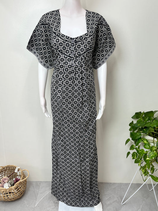 Black Pleated 100% Cotton Nighty