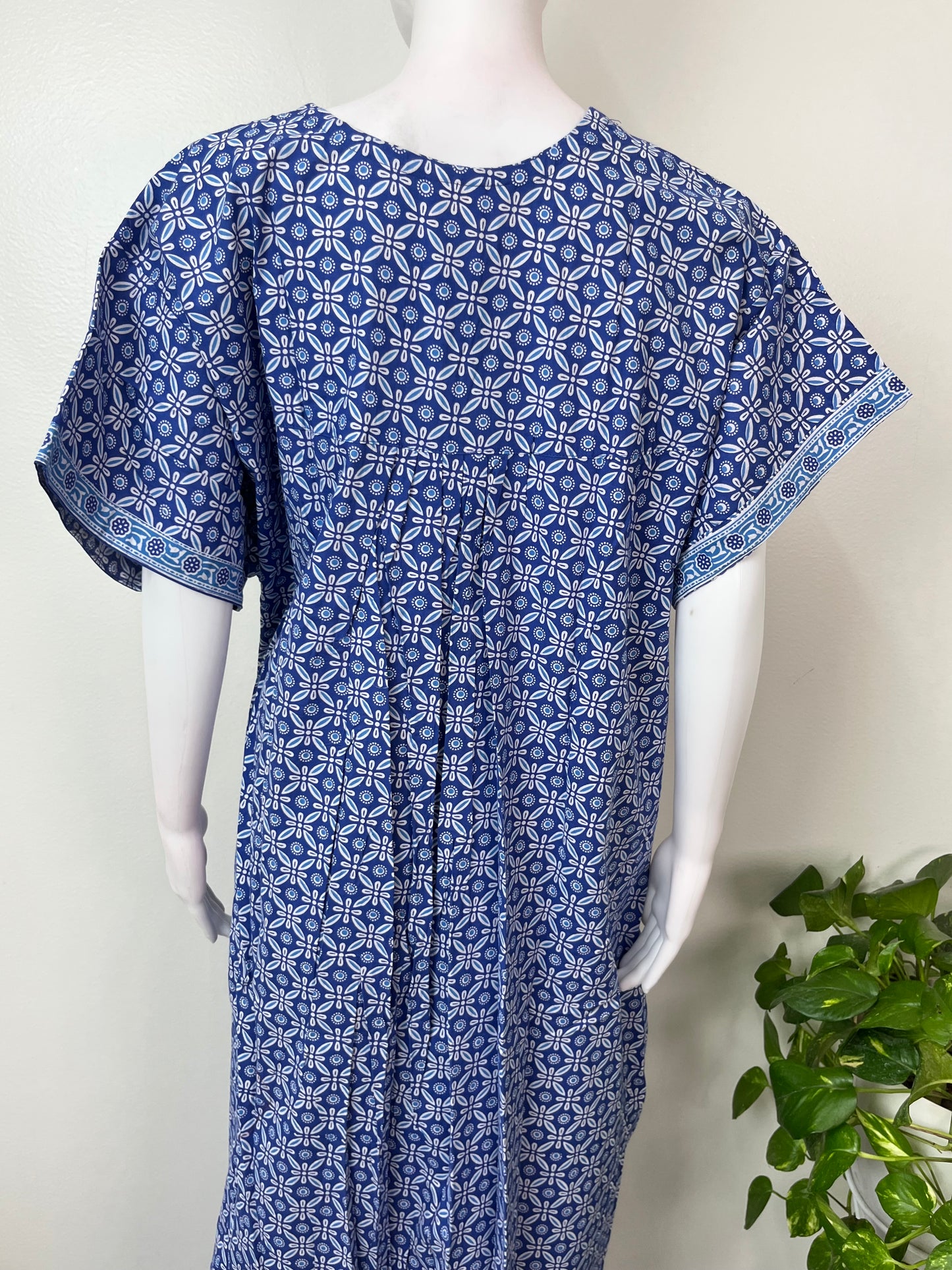 Royal Blue Pure Cotton Women's Nightgown