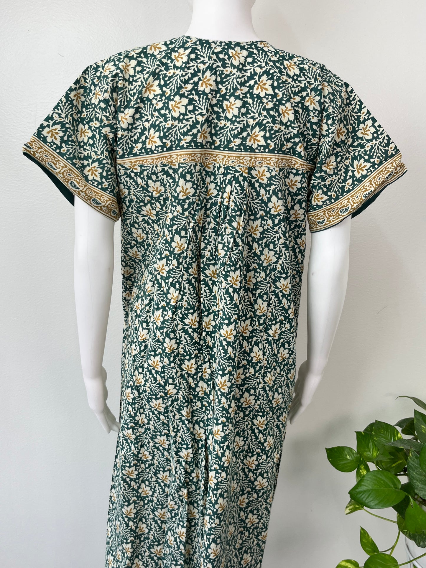 Green Printed Pure Cotton Nighty