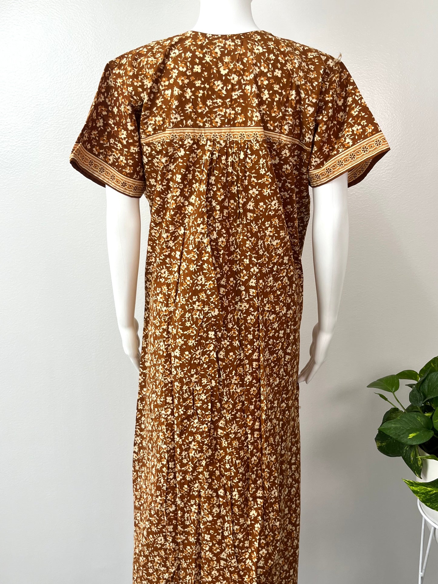 Mustard Printed 100% Cotton Women's Nighty