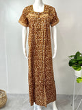 Mustard Printed 100% Cotton Women's Nighty