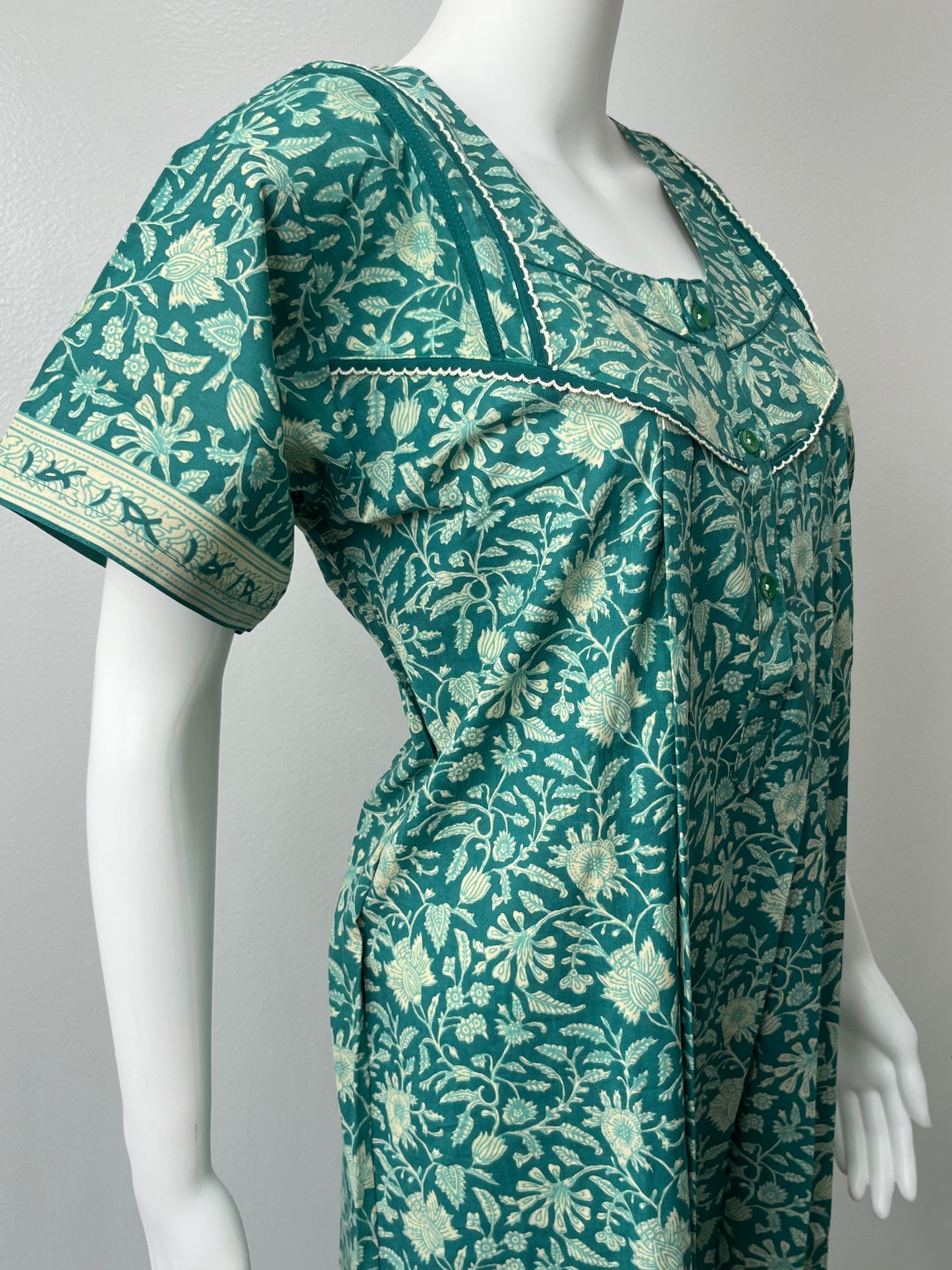 Sea Green Pure Cotton Nighty Soft and Breathable