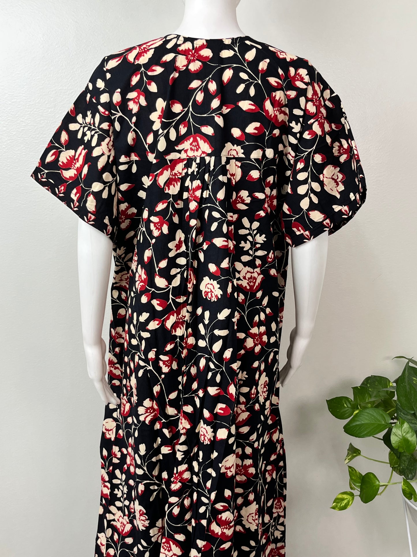 Black Pure Cotton Nighty Elegant & Breathable