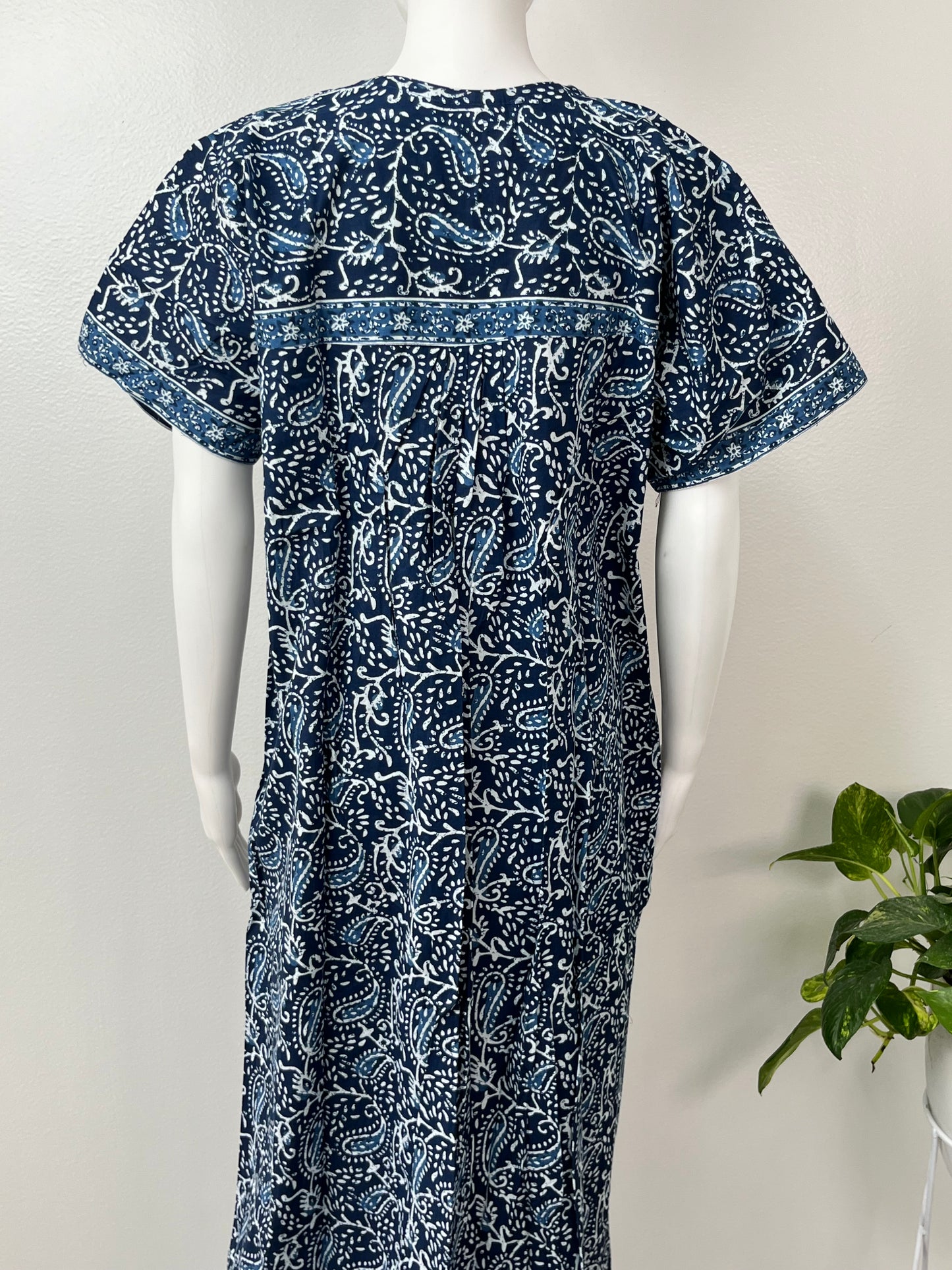 Navy Blue Pure Cotton Nighty for Women Soft & Comfortable