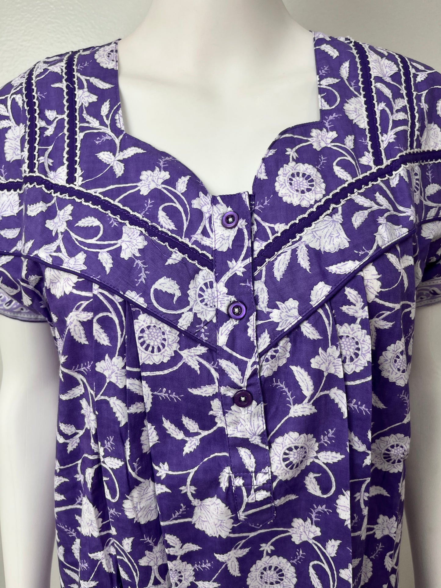 Lavender Pure Cotton Nightgown Soft & Comfortable