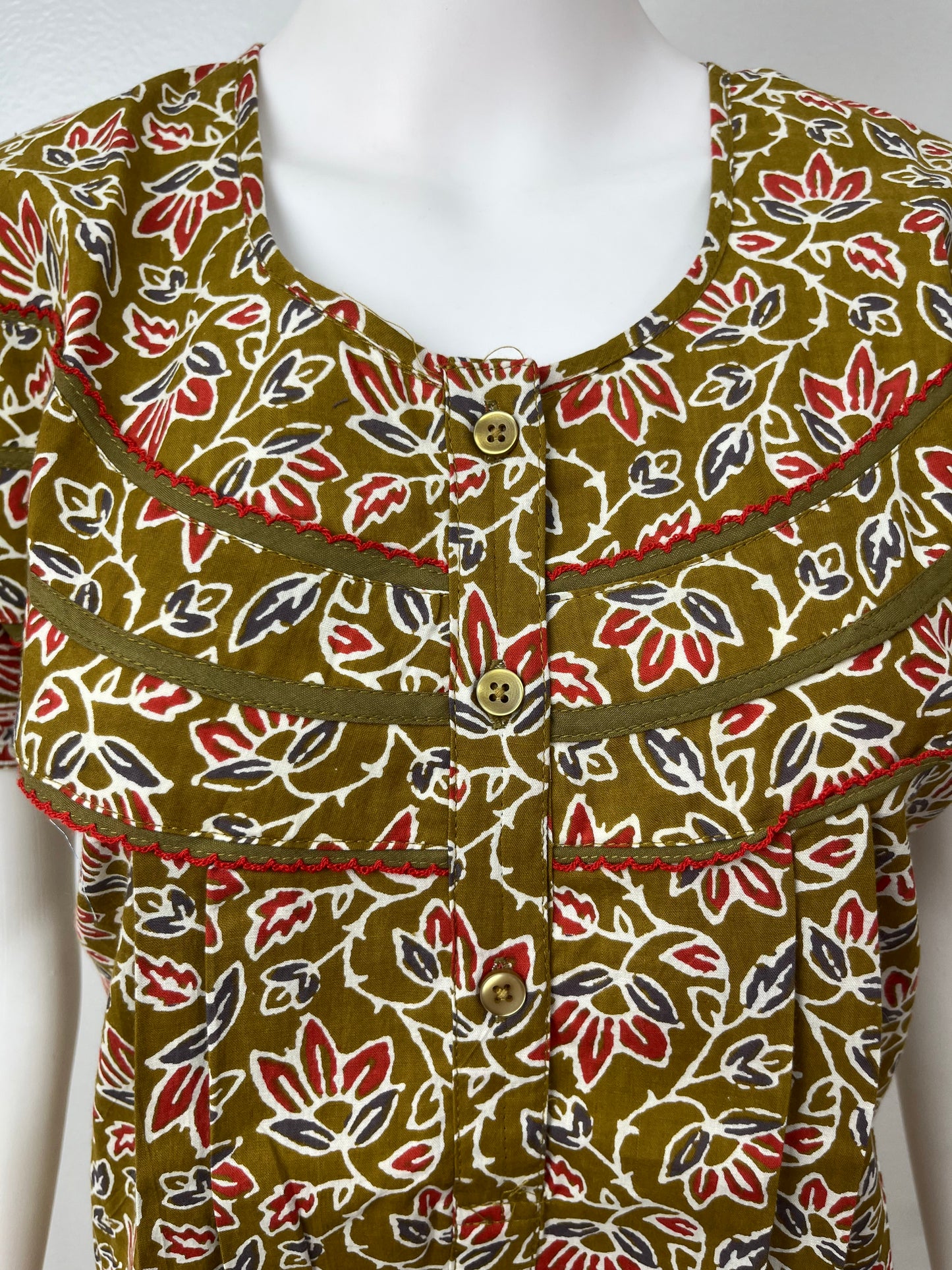 Olive Green 100% Cotton Women's Nightgown