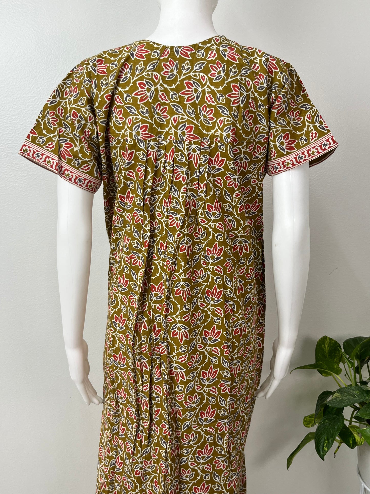 Olive Green 100% Cotton Women's Nightgown