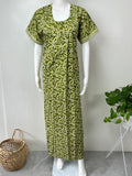 Olive Green Pure Cotton Nighty Elegant & Comfortable