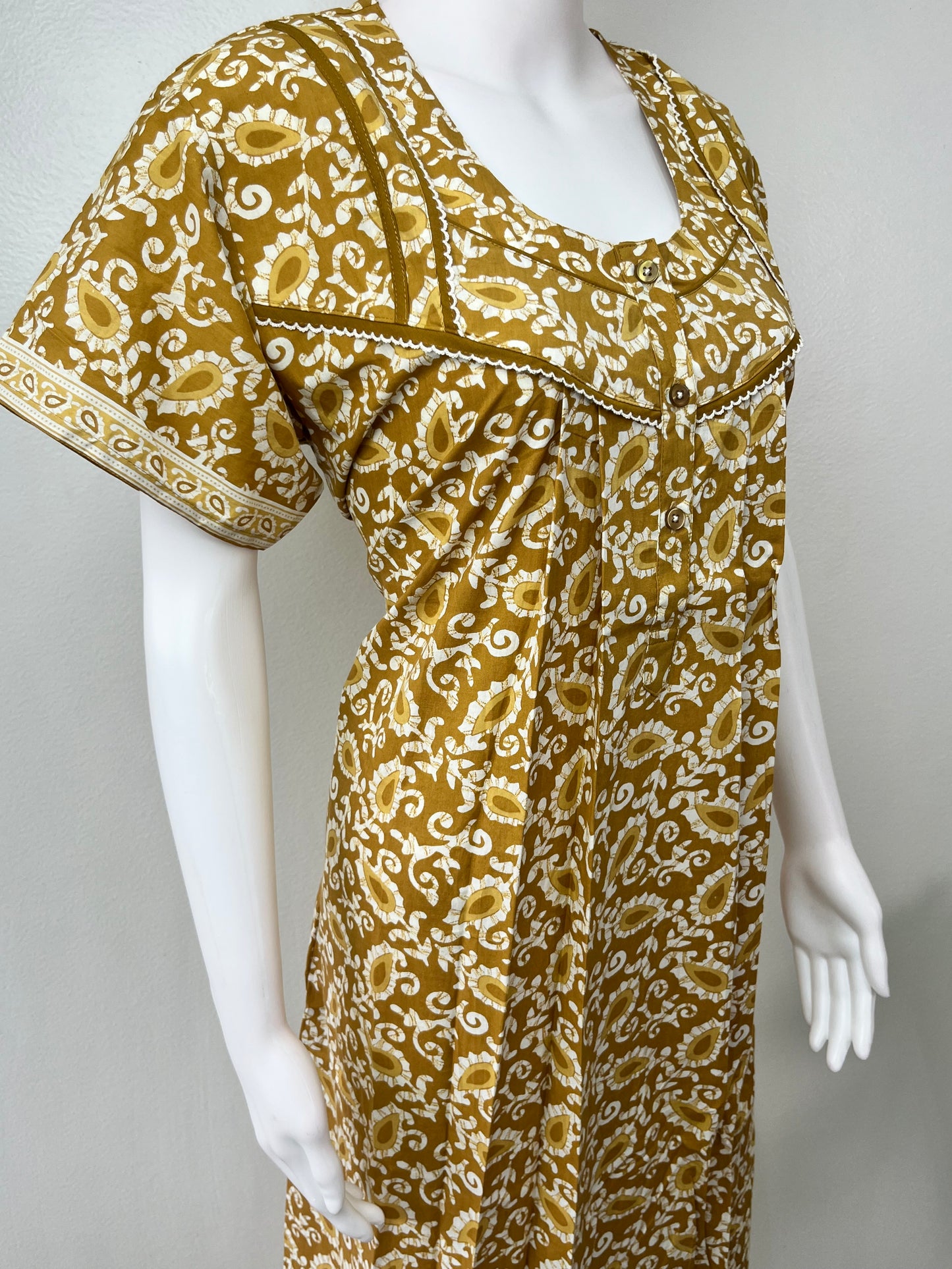 Mustard Pure Cotton Women's Nighty