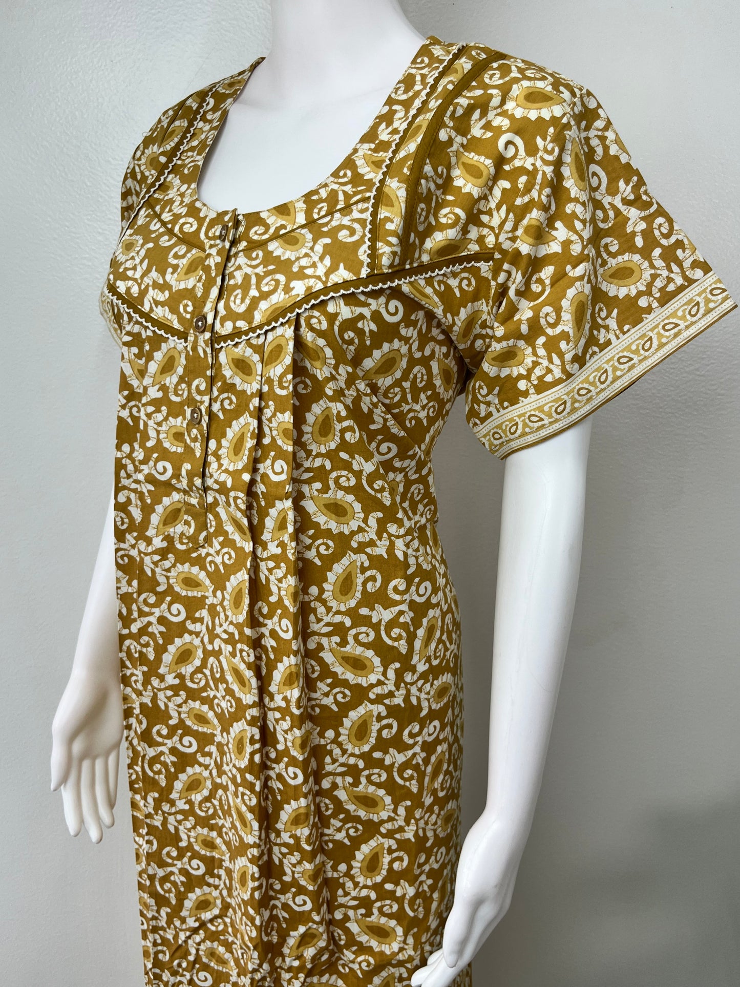 Mustard Pure Cotton Women's Nighty