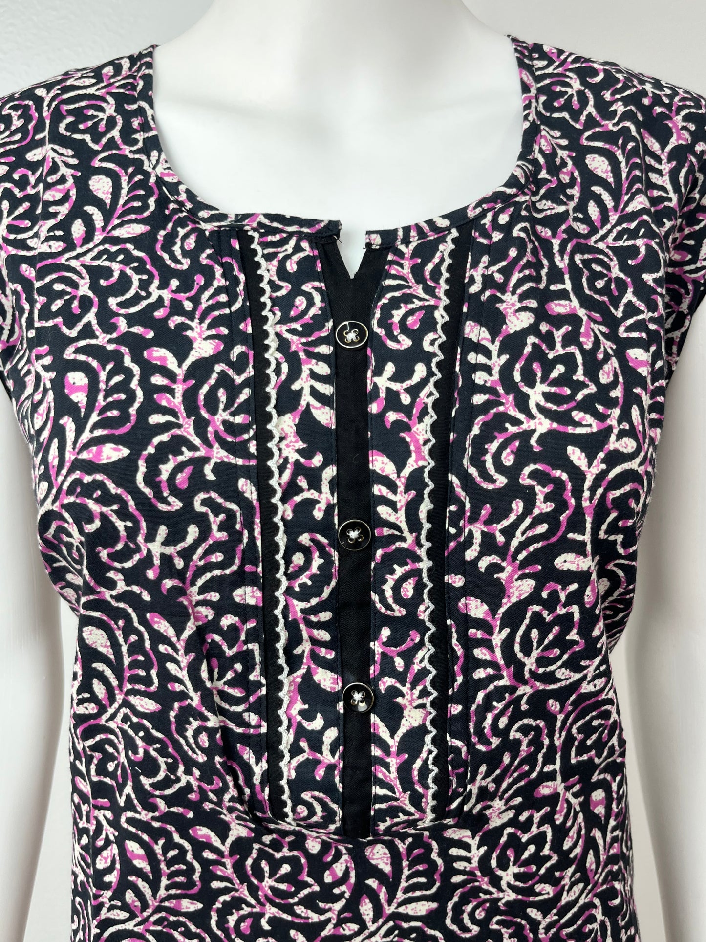Black 100% Pure Sleeveless Cotton Nighty for Women