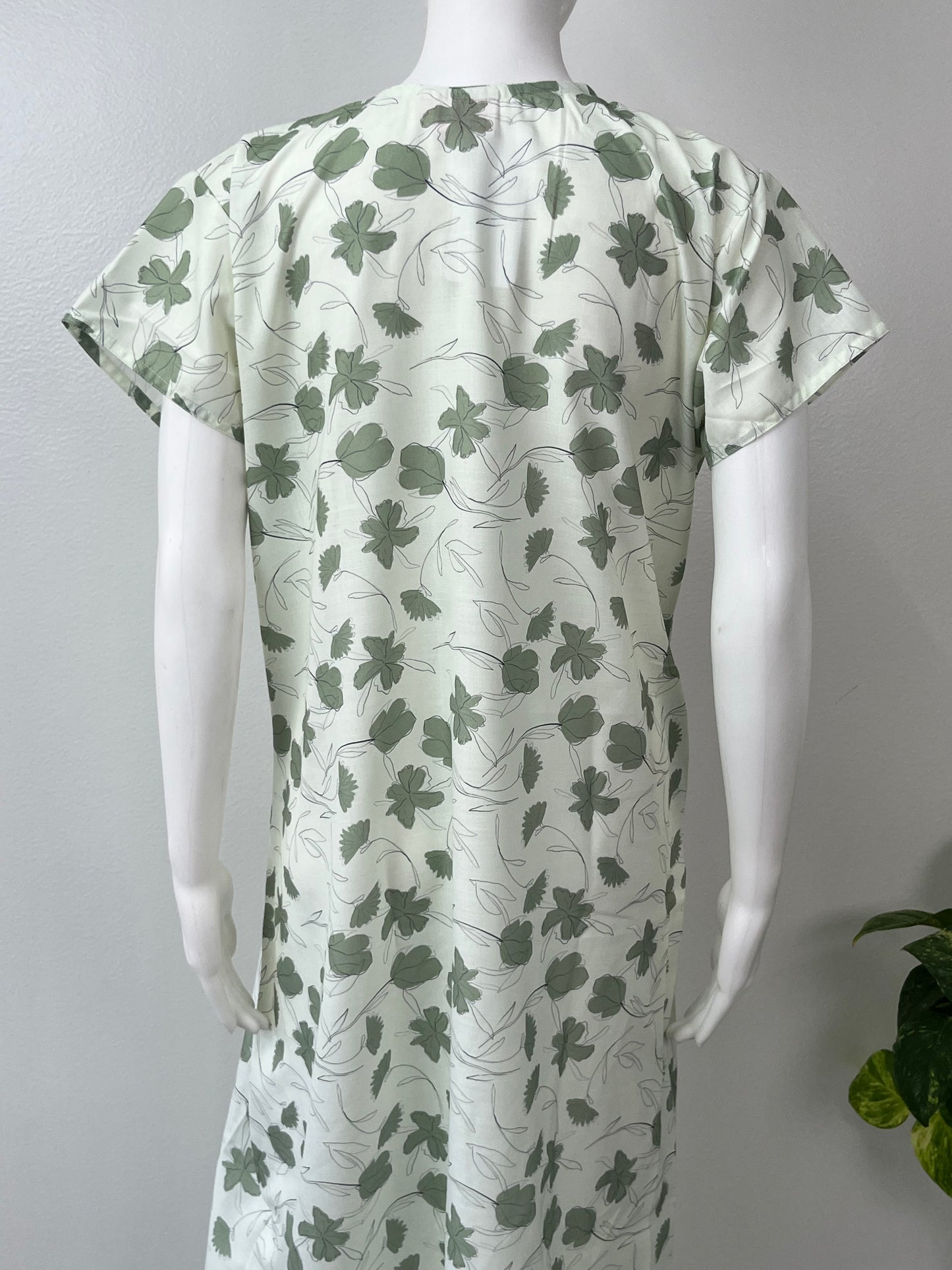 Mint Green Printed 100% Cotton Nightgown Soft & Comfortable