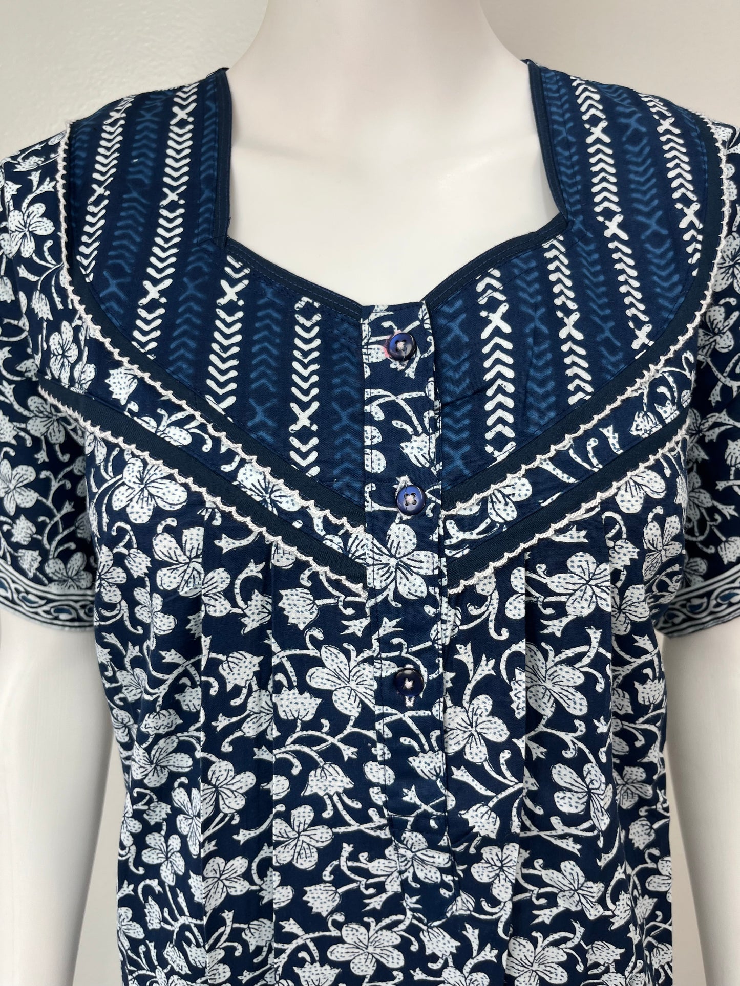 Navy Blue 100% Cotton Nighty Soft & Comfortable