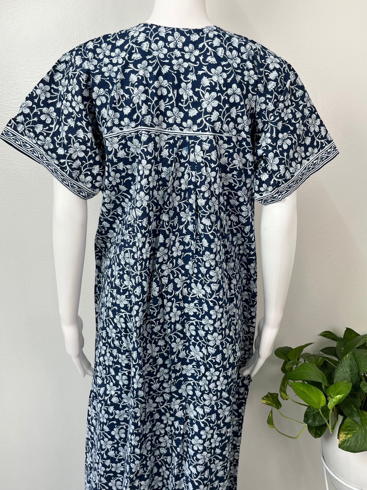 Navy Blue 100% Cotton Nighty Soft & Comfortable