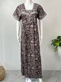 Grey Foliage Pure Cotton Nighty Soft & Elegant
