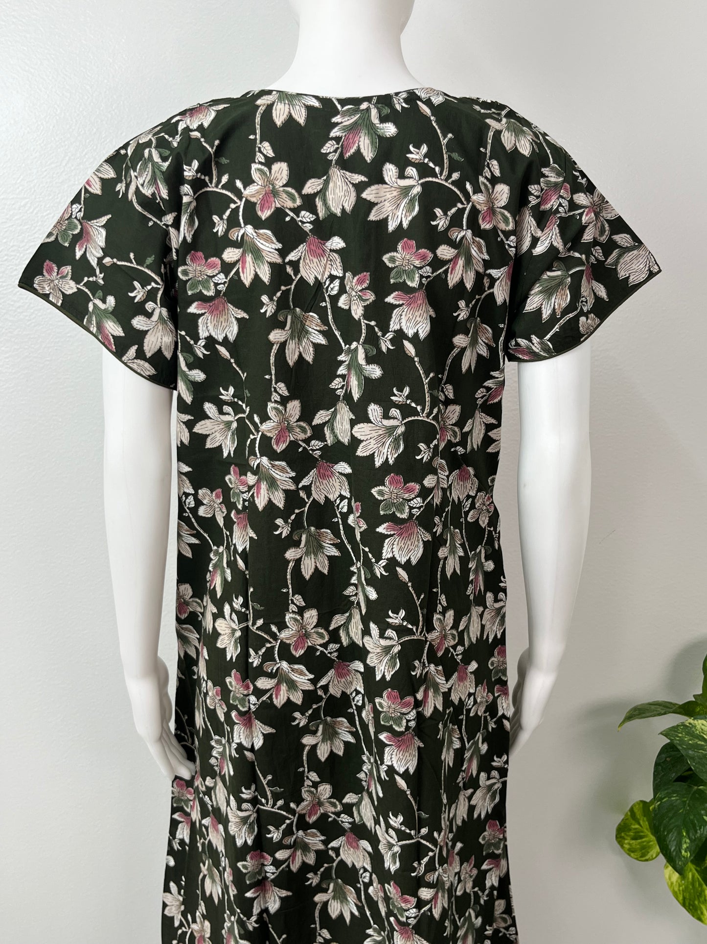 Olive Green 100% Cotton Women's Nightgown for Women