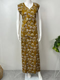 Mustard Pure Cotton Sleeveless Nighty for Women
