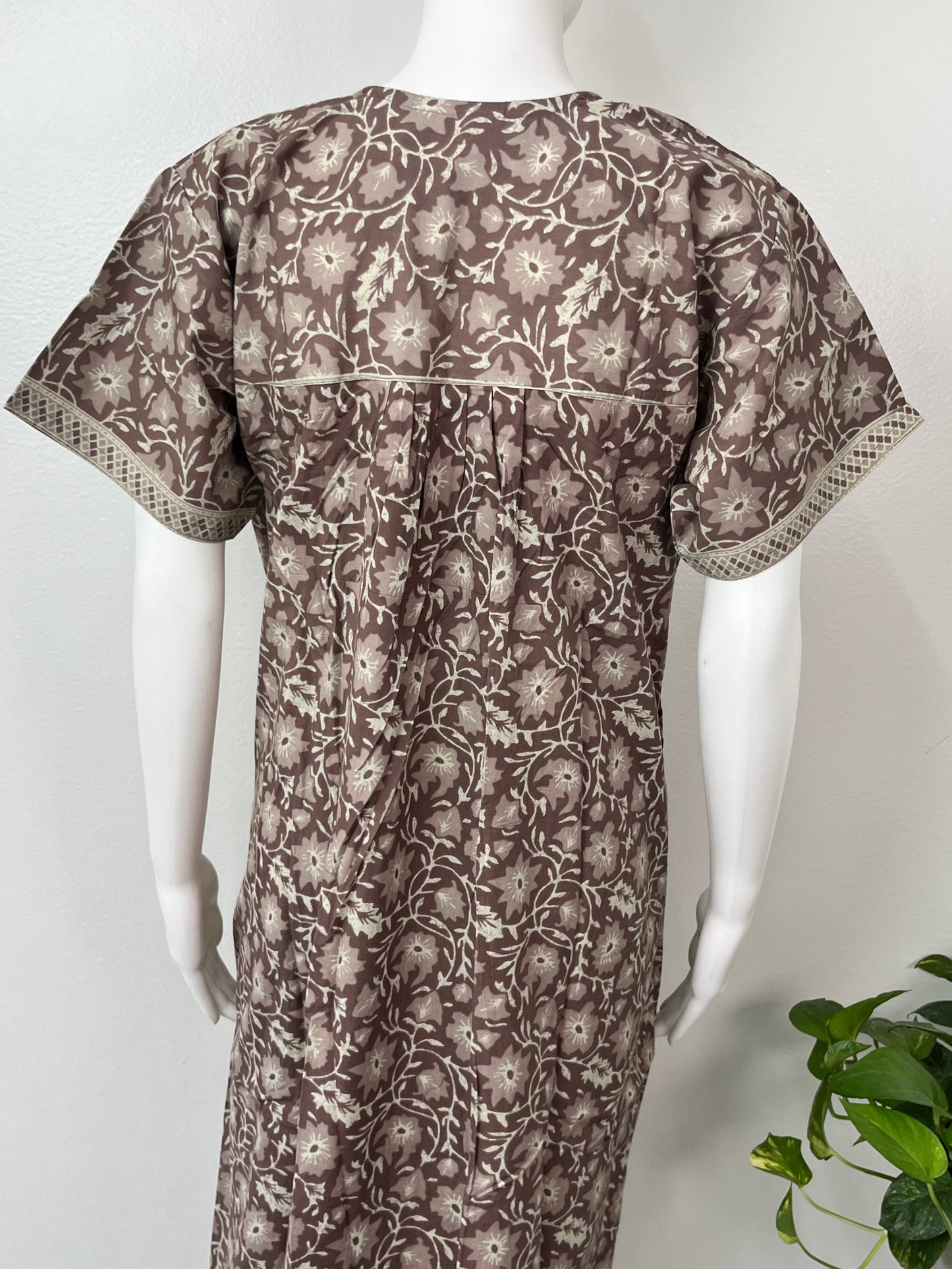 Brown Pure Cotton Women's Nighty Comfortable & Elegant
