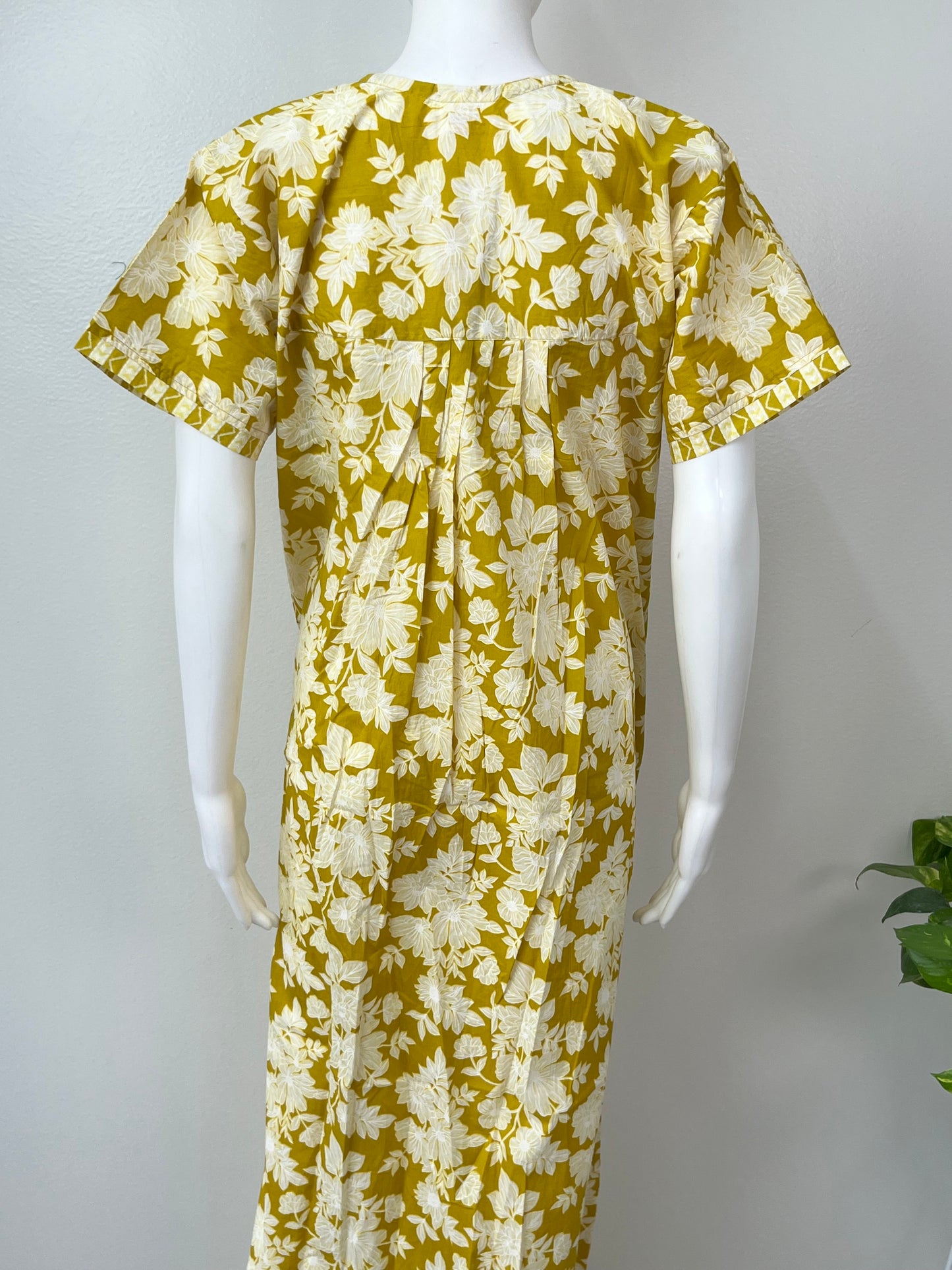 Yellow 100% Cotton Nighty for Women