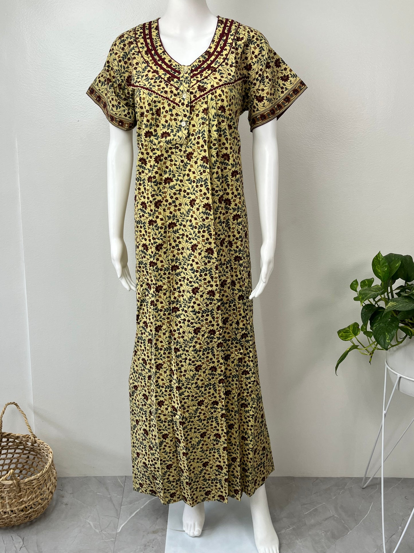 Floral Printed 100% Cotton Women's Nighty
