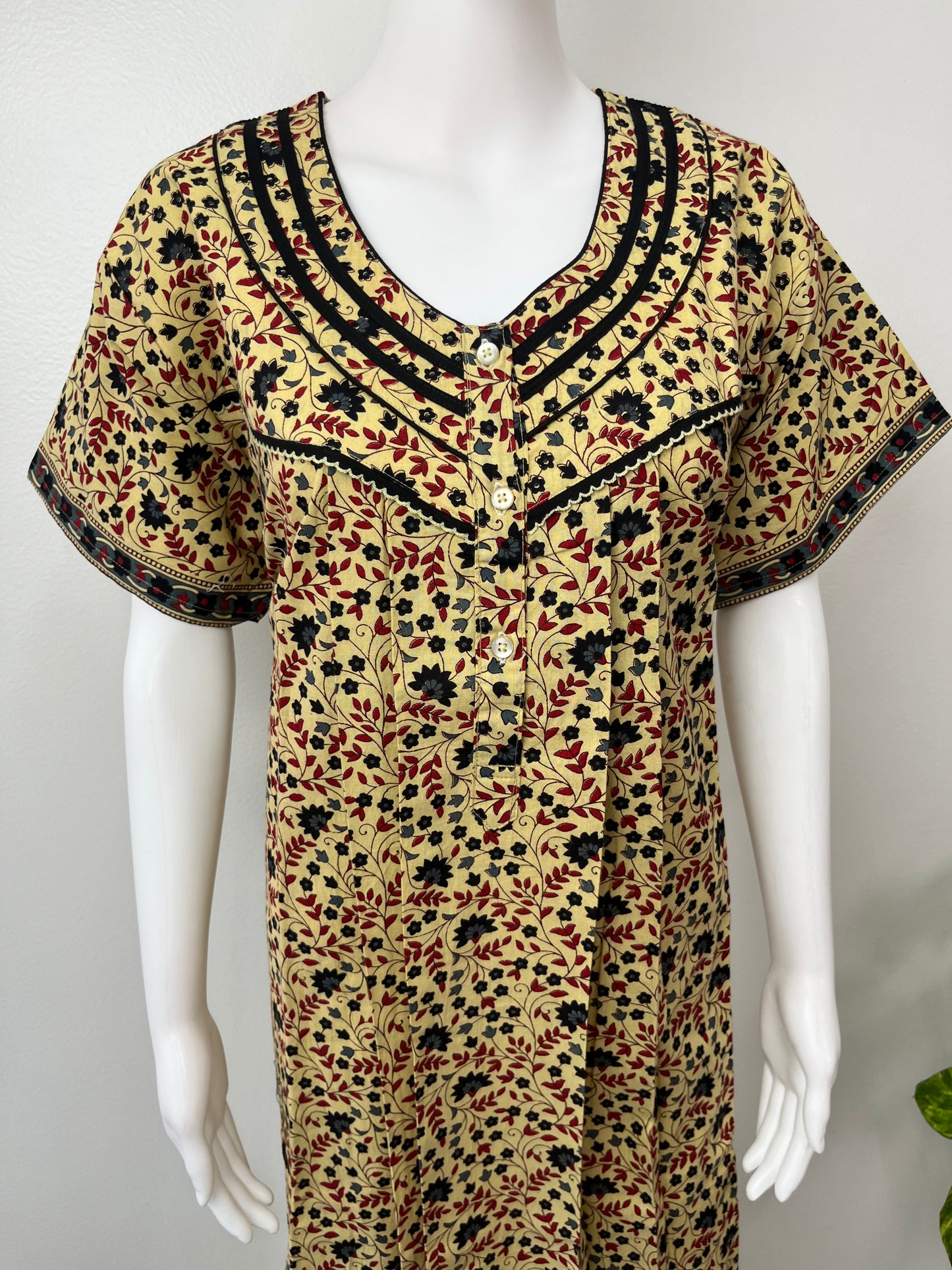 Pleated 100% Cotton Nightgown for Women