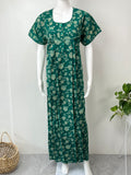 Green Pure Cotton Nightgown for Women
