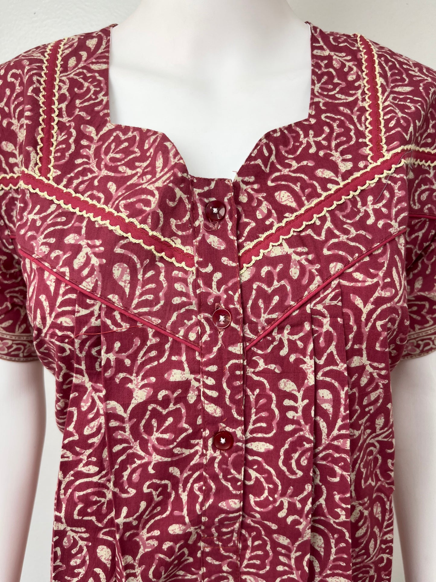 Maroon Pure Cotton Nightgown
