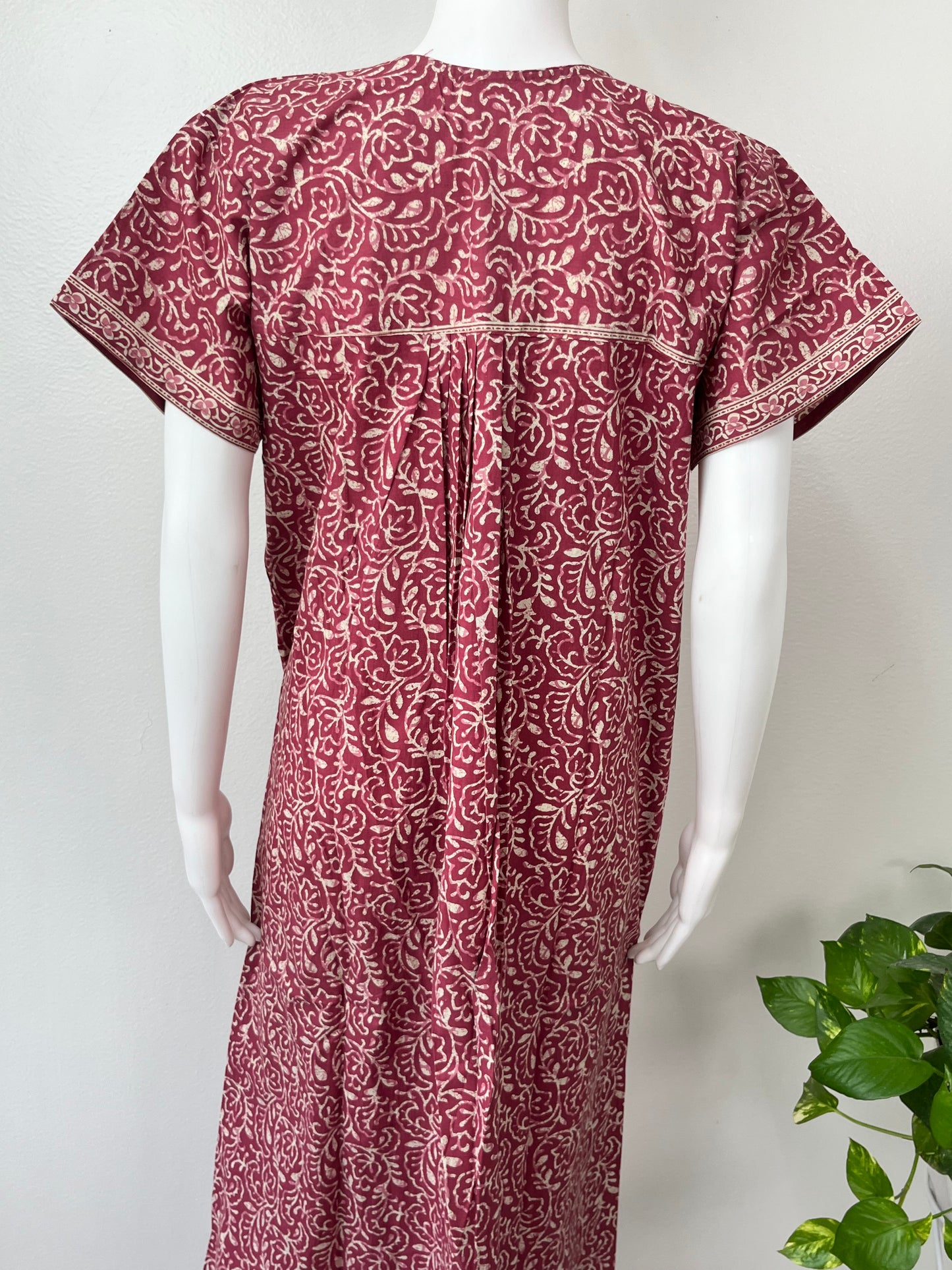 Maroon Pure Cotton Nightgown