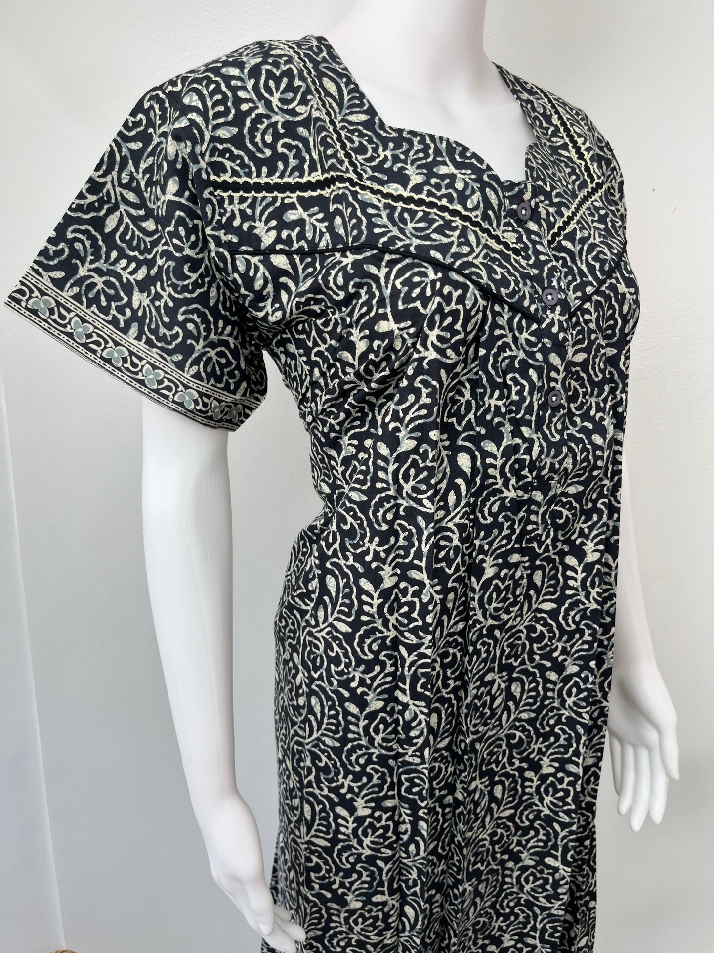 Black 100% Cotton Nighty Comfortable & Breathable