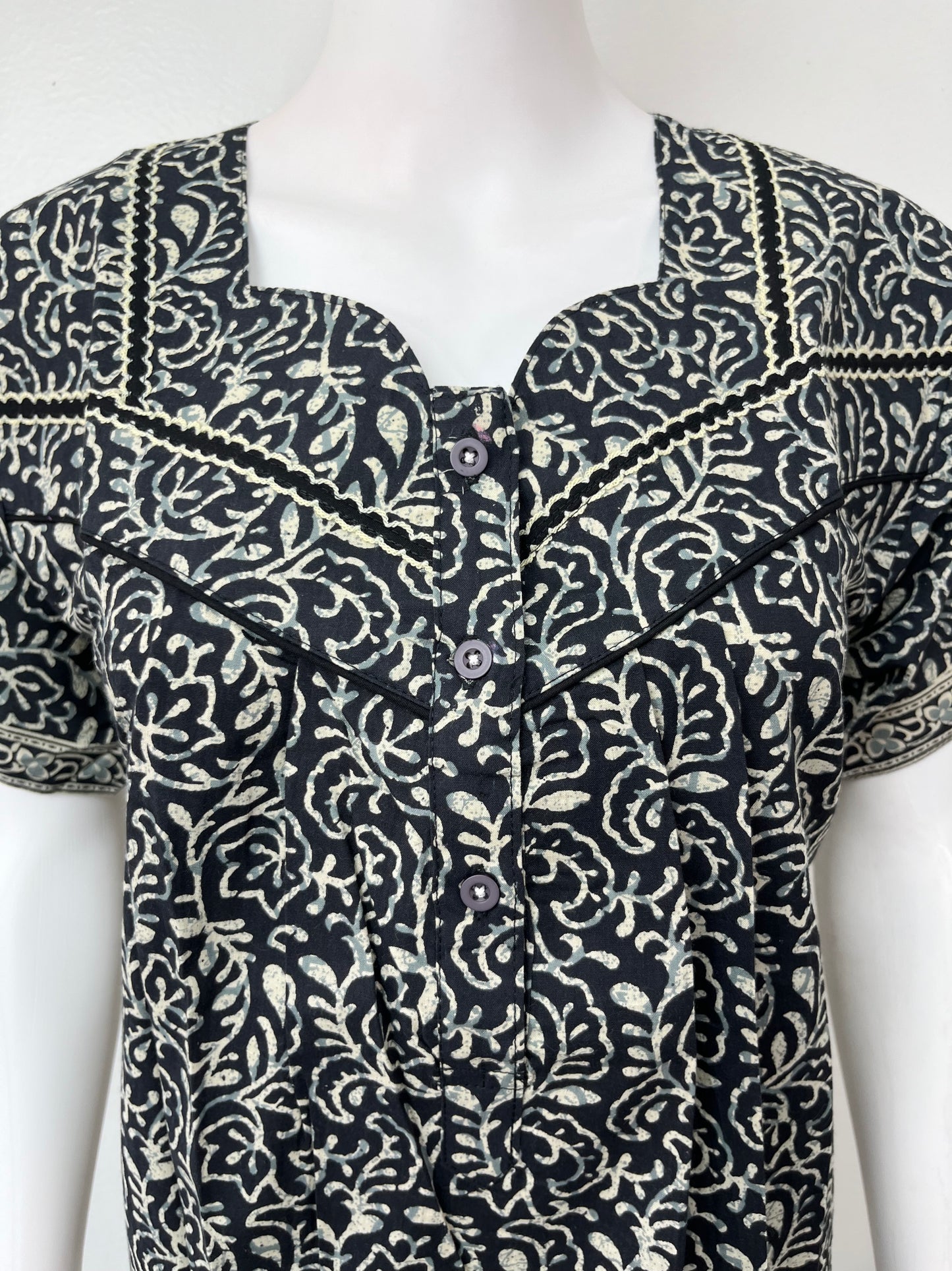 Black 100% Cotton Nighty Comfortable & Breathable