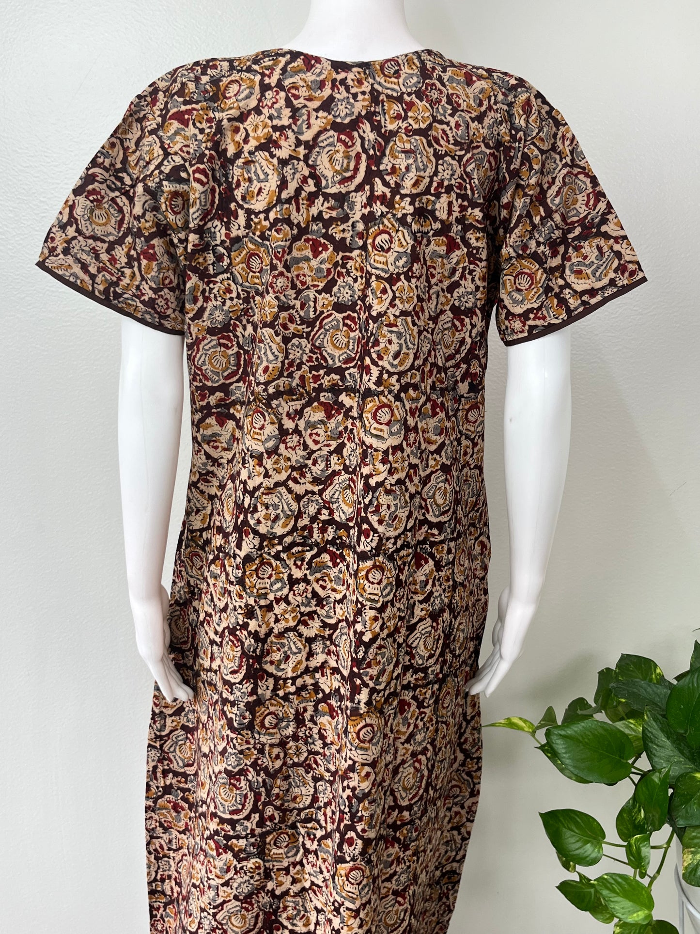 Coffee Kalamkari Pure Cotton Women's Nighty