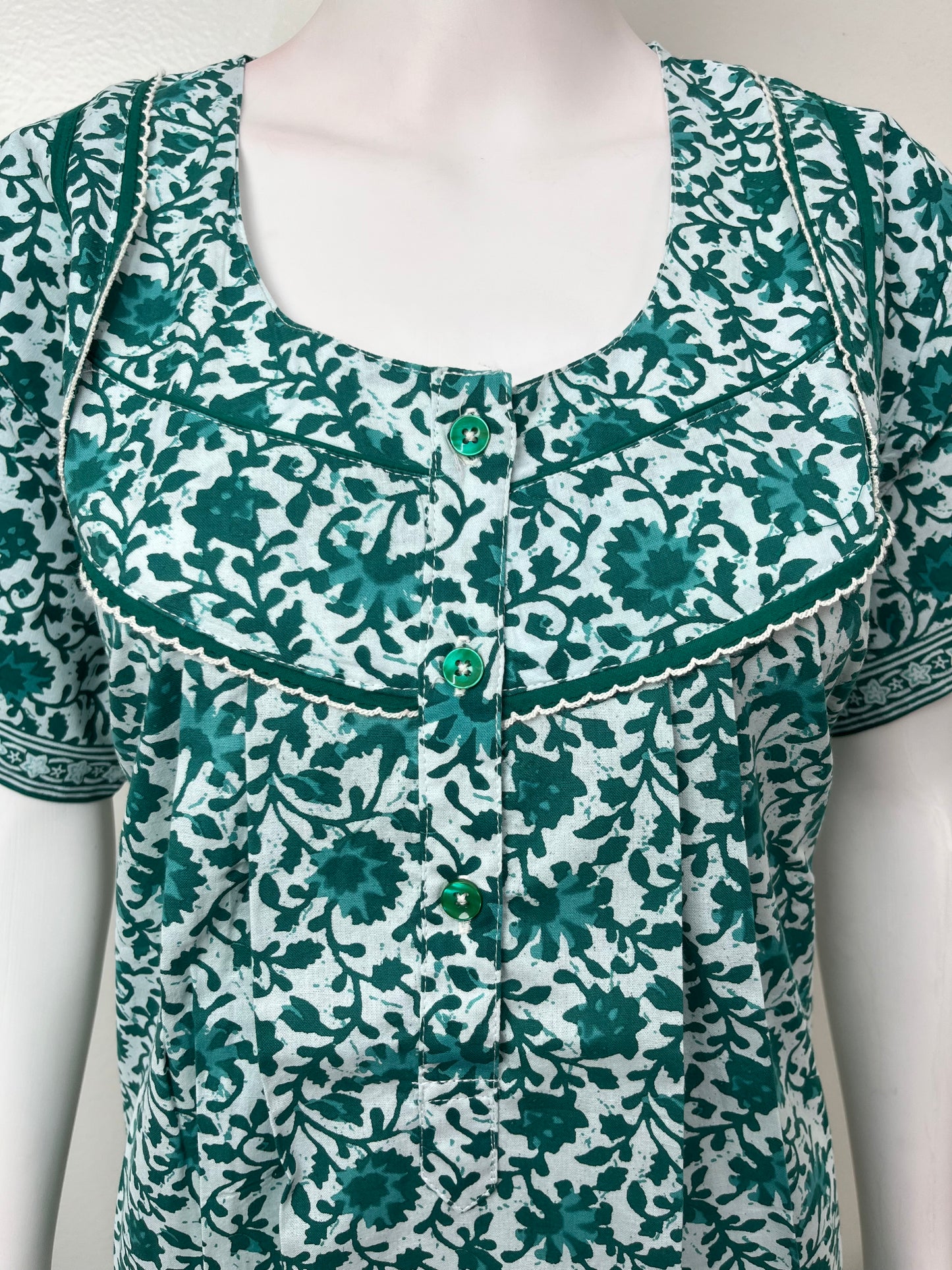 Sea Green Pure Cotton Nighty Elegant & Comfortable