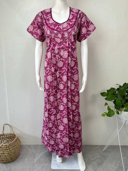 Pink Pure Cotton Women's Nighty