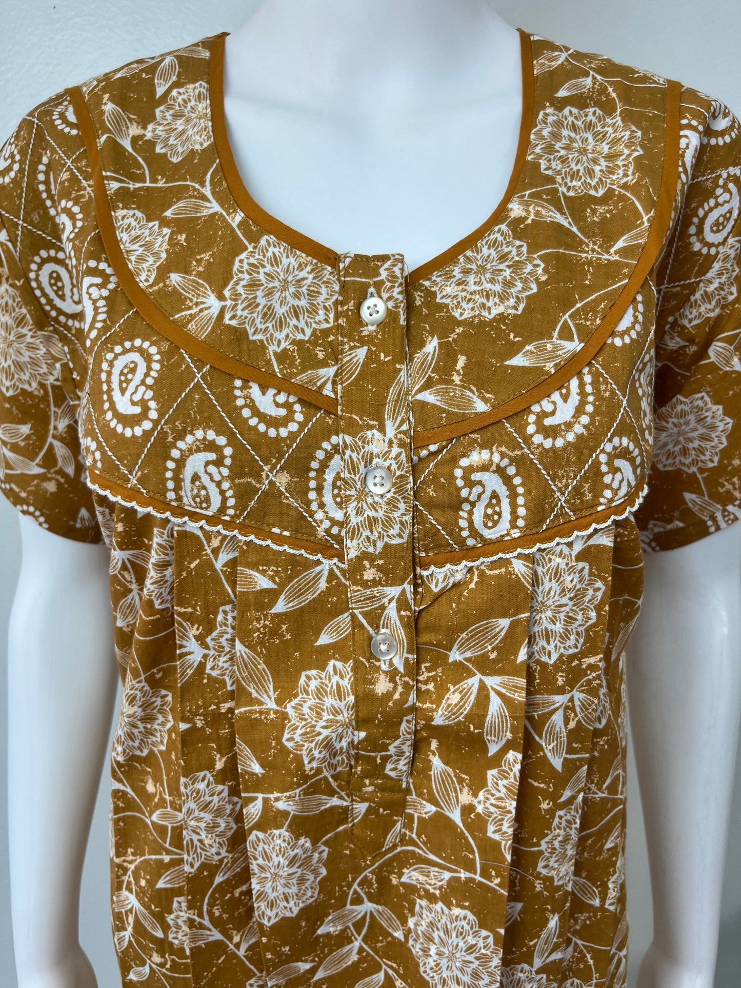 Golden Pure Cotton Nightgown Soft & Comfortable