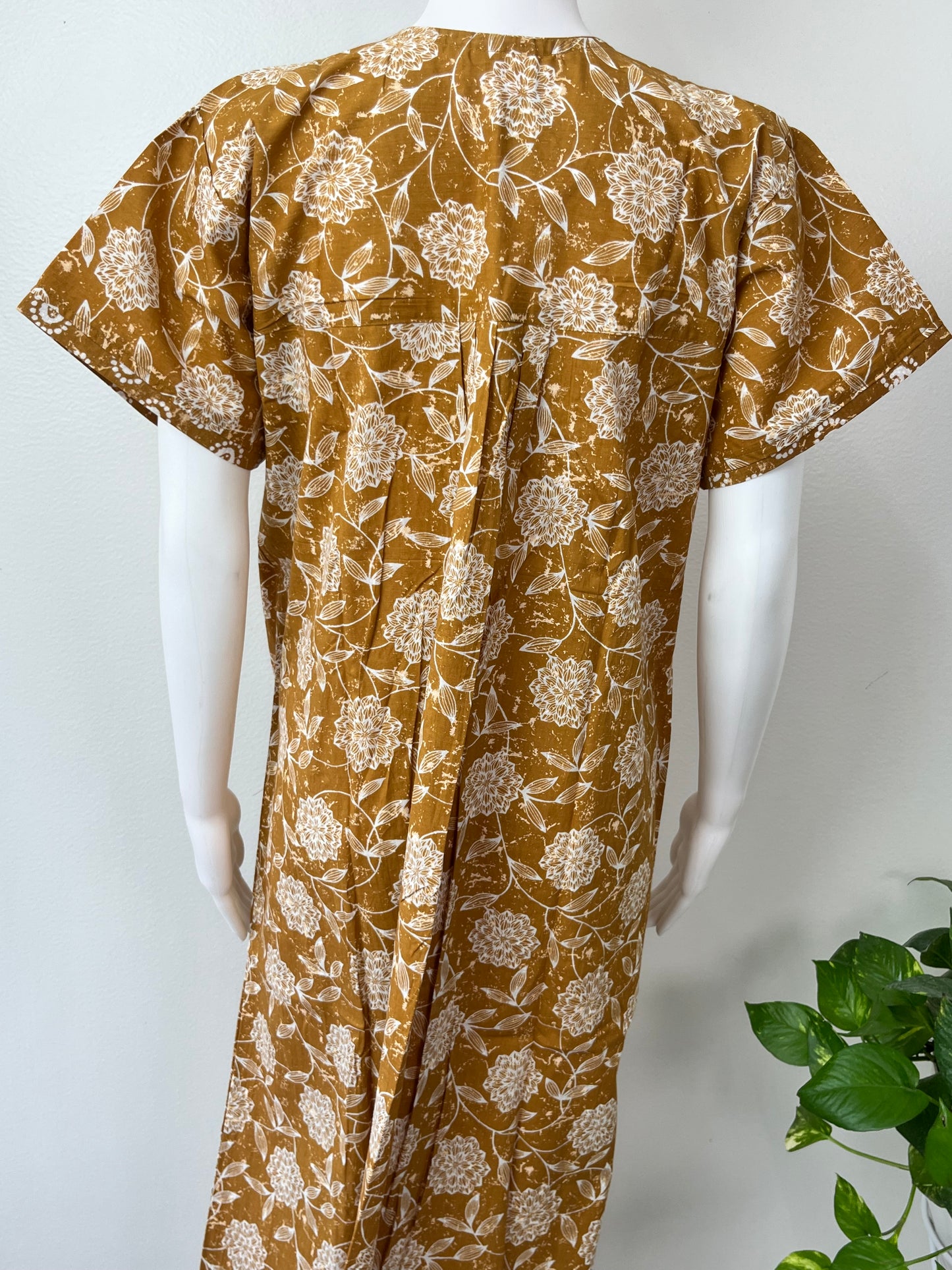 Golden Pure Cotton Nightgown Soft & Comfortable