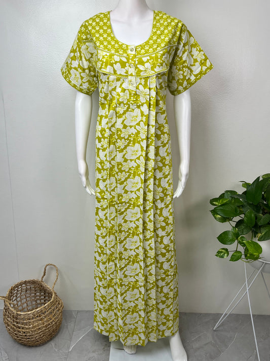 Floral Printed 100% Cotton Nightgown