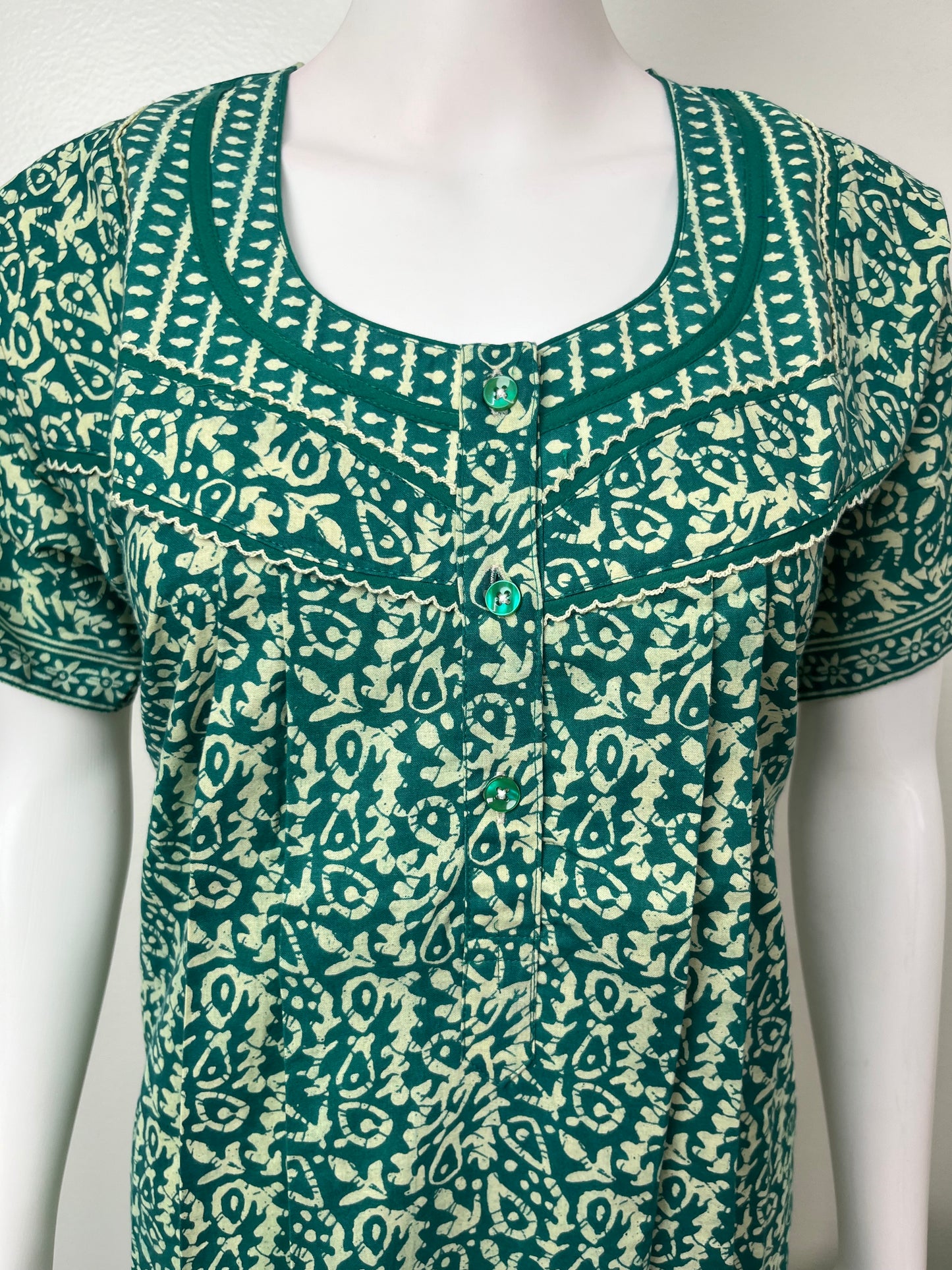 Sea Green Pure Cotton Nighty Elegant & Comfortable