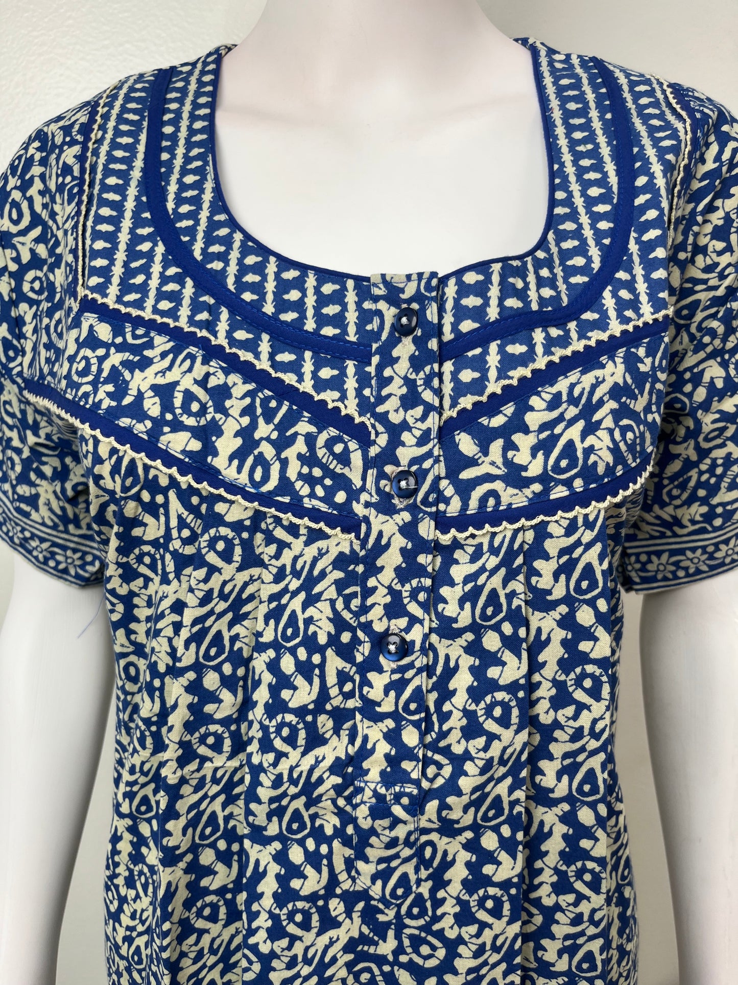 Navy Blue Pure Cotton Nighty for Women