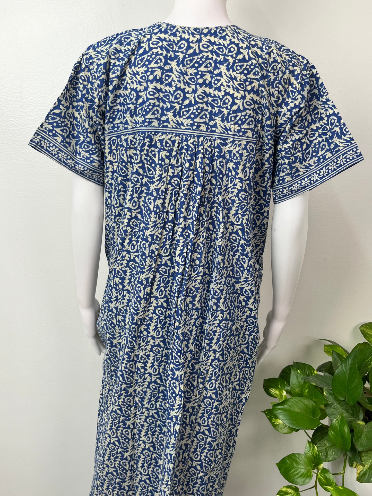 Navy Blue Pure Cotton Nighty for Women