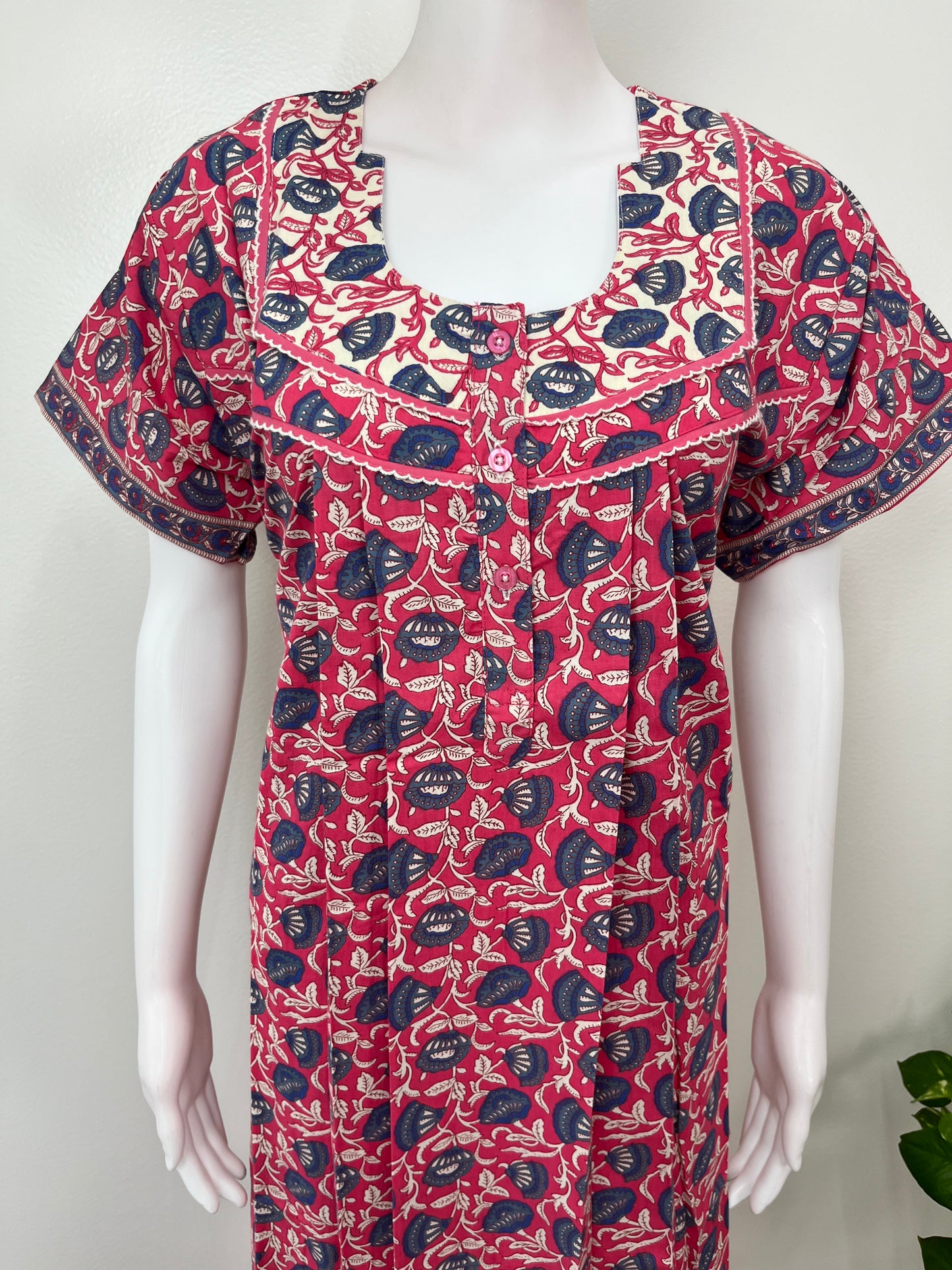 Pink Pure Cotton Nightgown Soft & Comfortable