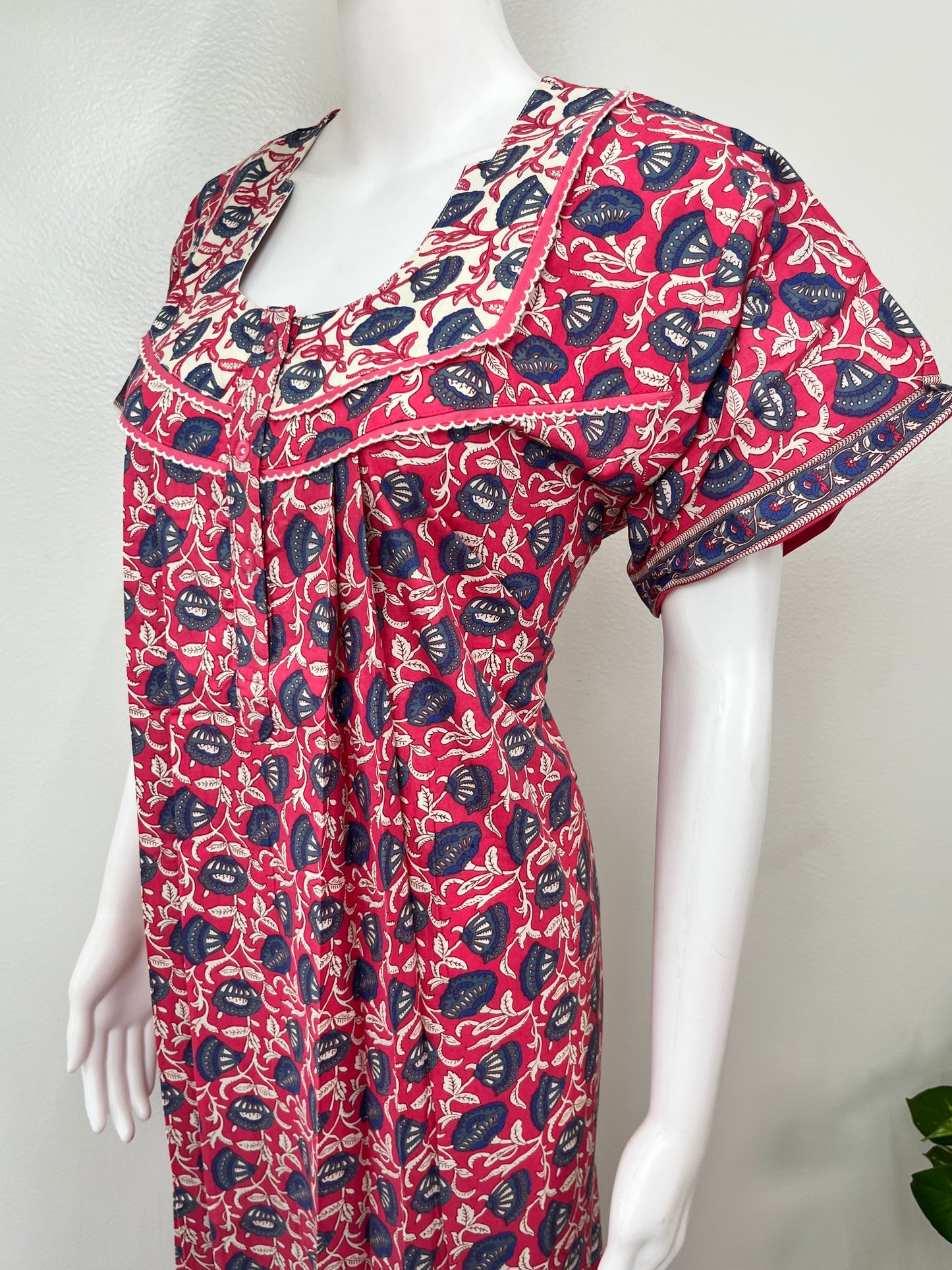 Pink Pure Cotton Nightgown Soft & Comfortable