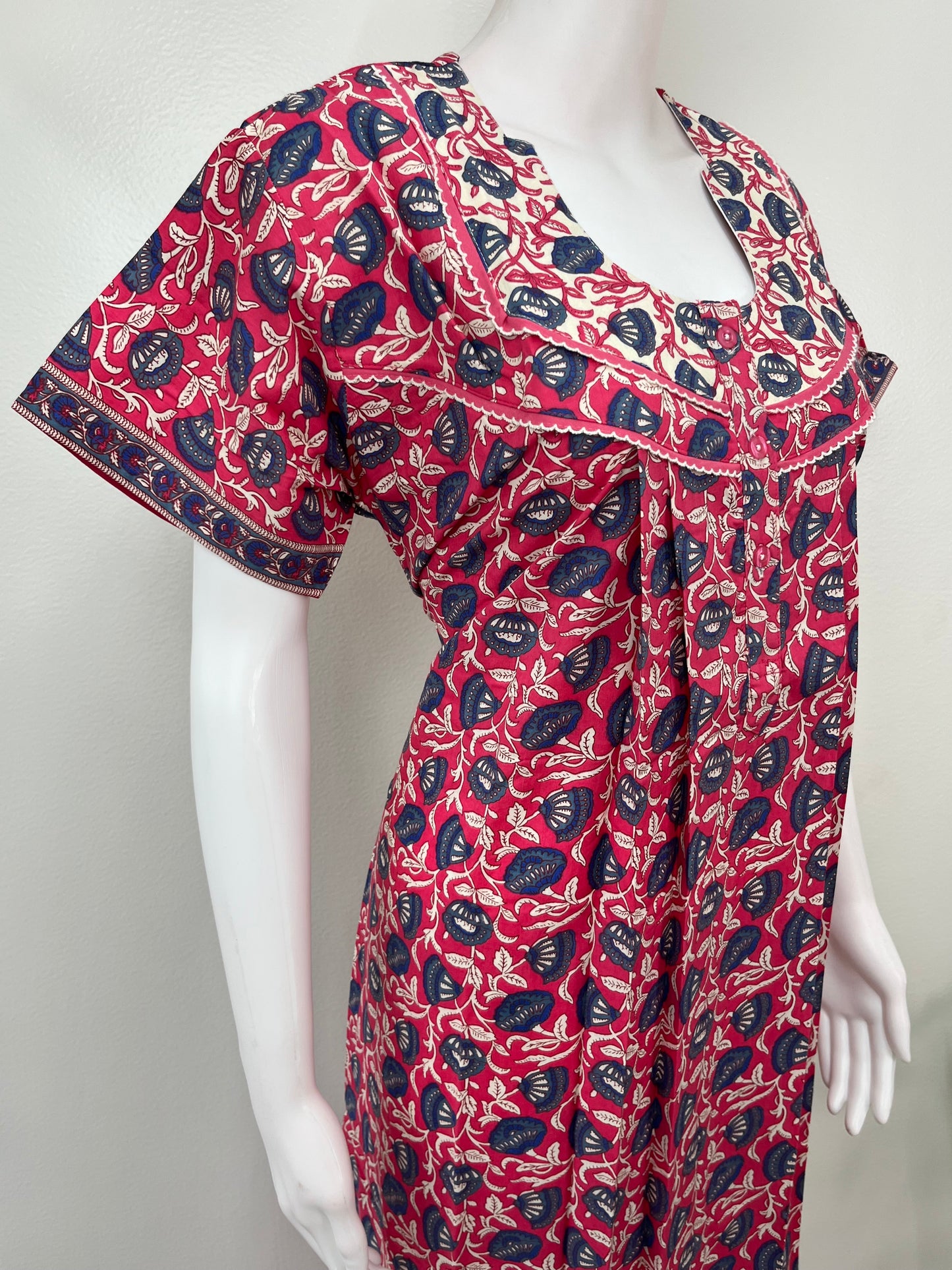 Pink Pure Cotton Nightgown Soft & Comfortable