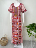 Red Batik Pure Cotton Embroidered Nighty